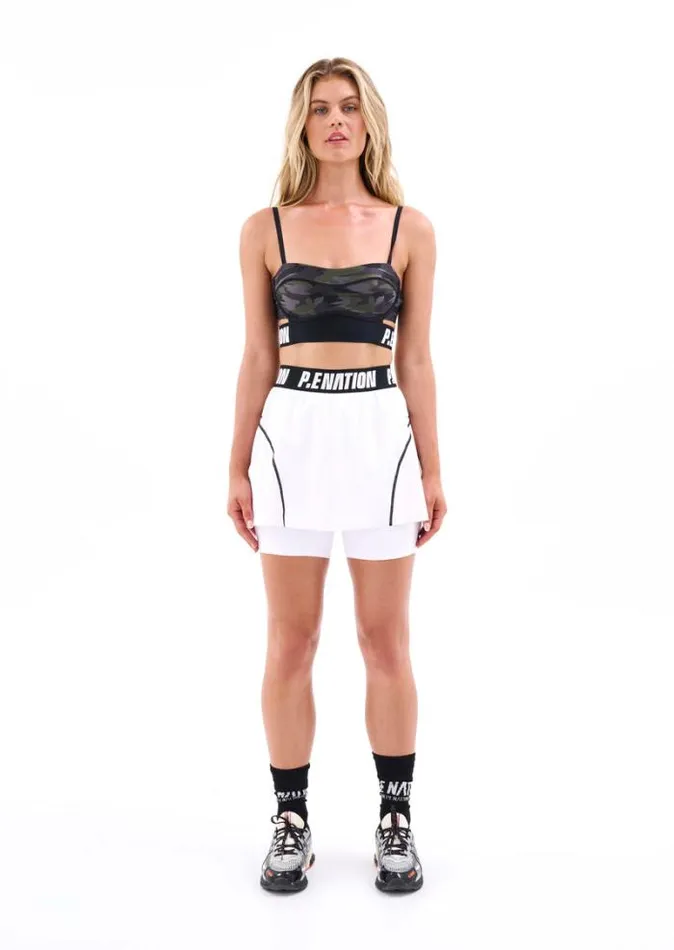 Shop WORLD TOUR SKIRT IN OPTIC WHITE PE Nation Shorts