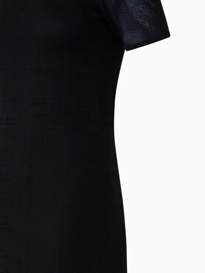 Silk Cotton Knit Midi Dress In Lizzi039s Lines Ajour Black Women Akris Knitwear
