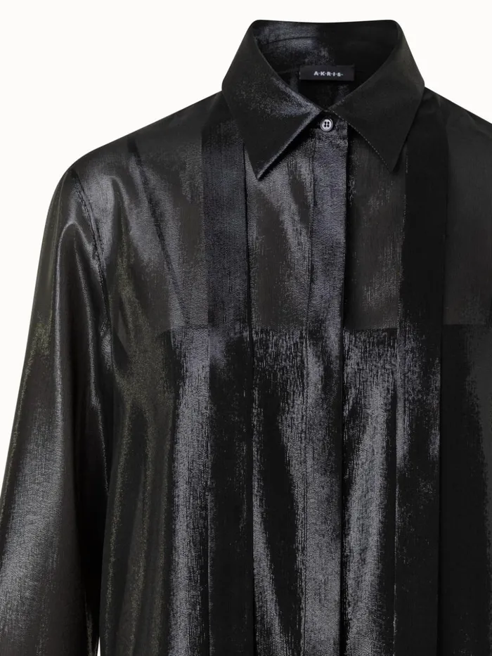 Silk Lurex Blend Tunic Blouse Black Women Akris Blouses