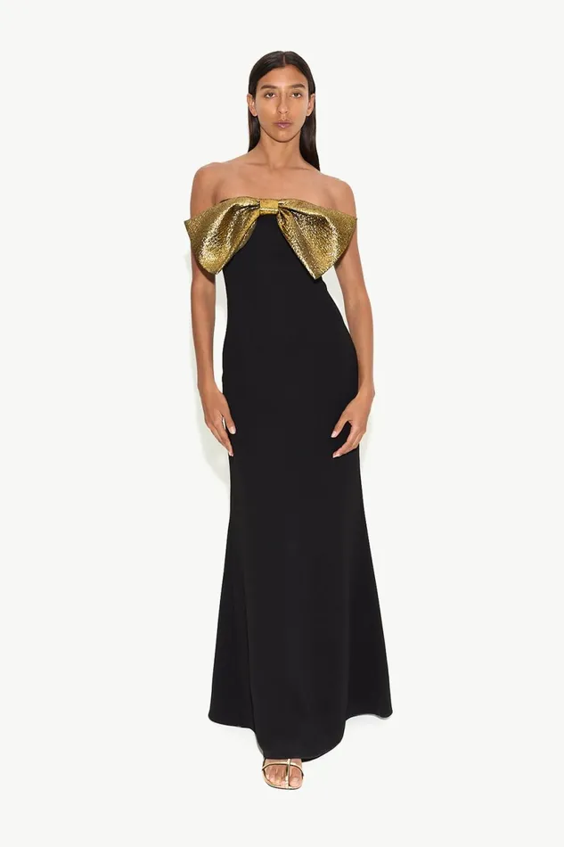 Simon Miller Dresses Dali Crepe Dress In BlackStar Gold 8211 Women