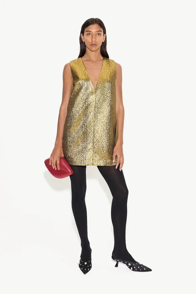 Simon Miller Dresses Fountain Metallic Mini Dress In Star Gold 8211 Women
