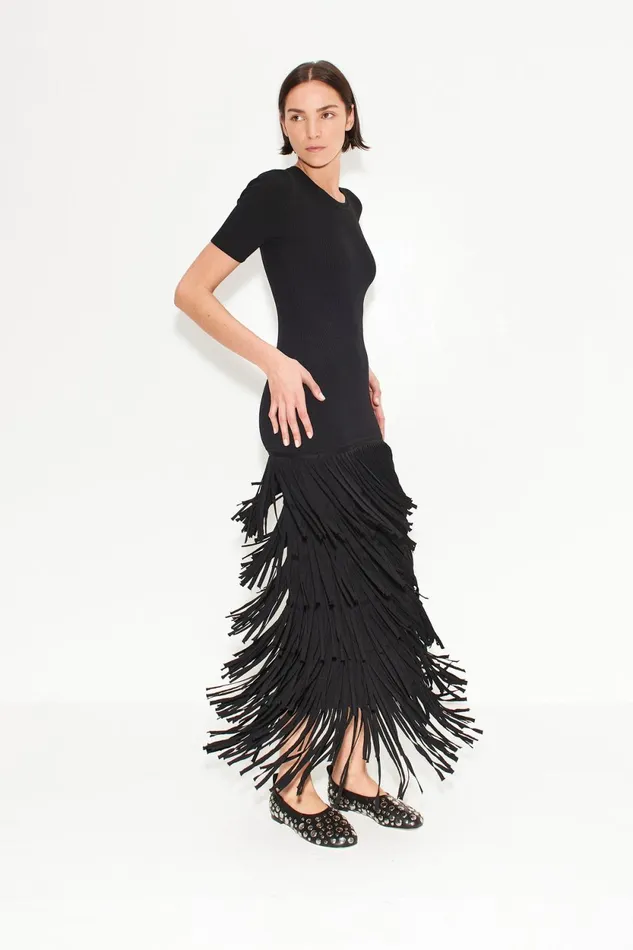 Simon Miller Dresses Za Za Fringe Dress In Black 8211 Women
