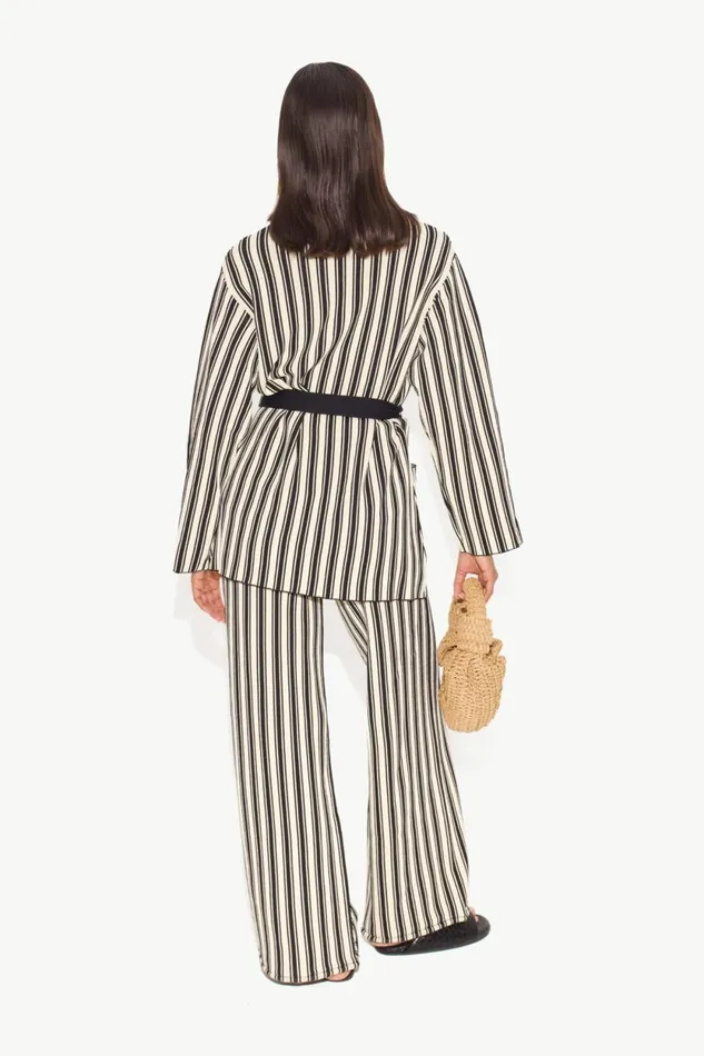 Simon Miller Tops Max Belted Knit Cardigan In BlackRice Flour Stripe 8211 Women Simon Miller Tops Max Belted Knit Cardigan In BlackRice Flour Stripe 8211 Women