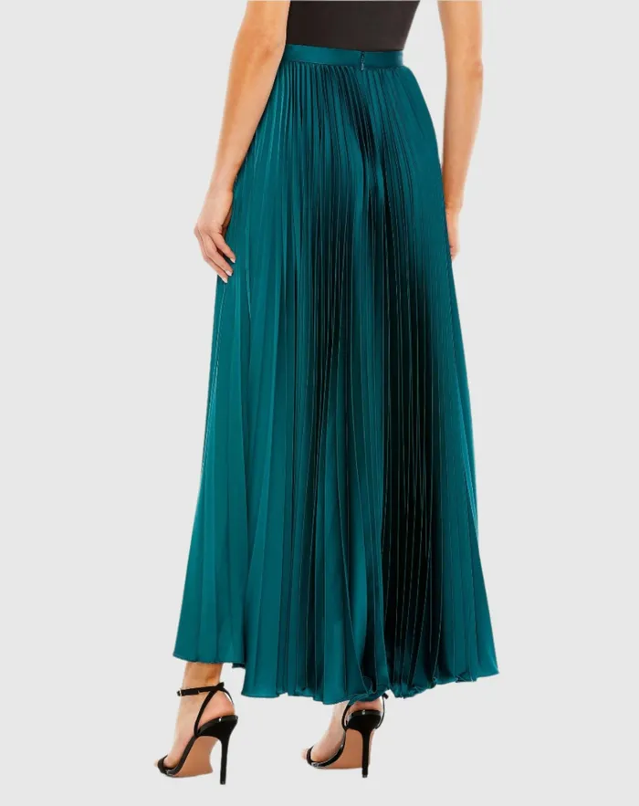 Skirts Women Mac Duggal Satin Pleated Skirt Peacock