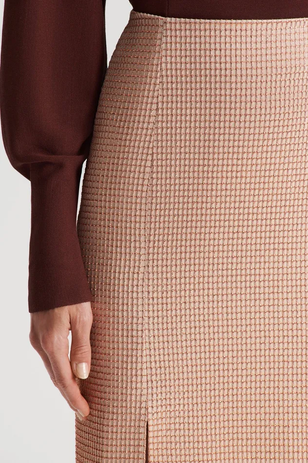 Skirts Women TINSEL GINGHAM SKIRT ROSEGOLD Scanlan Theodore Skirts Women TINSEL GINGHAM SKIRT ROSEGOLD Scanlan Theodore