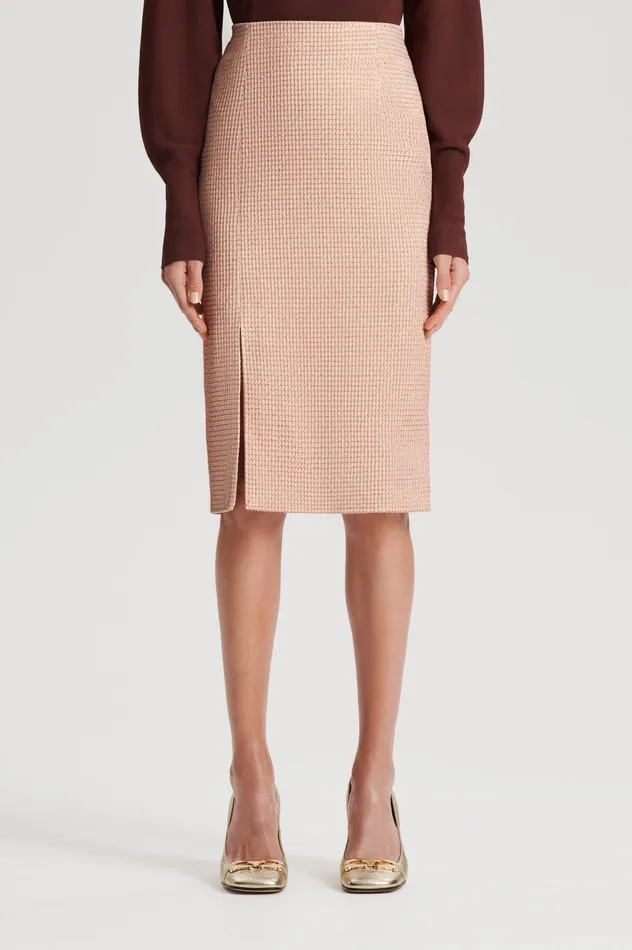 Skirts Women TINSEL GINGHAM SKIRT ROSEGOLD Scanlan Theodore Skirts Women TINSEL GINGHAM SKIRT ROSEGOLD Scanlan Theodore