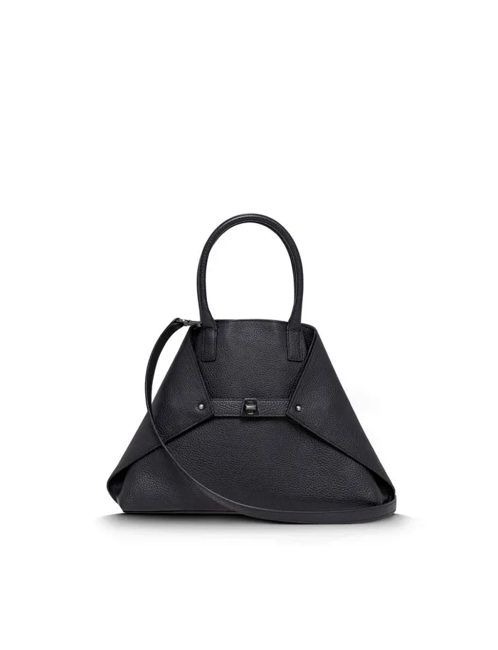 Small Messenger Bag In Cervocalf Leather With Detachable Shoulder Strap Denim Women Akris Top Handle Bags Small Messenger Bag In Cervocalf Leather With Detachable Shoulder Strap Denim Women Akris Top Handle Bags