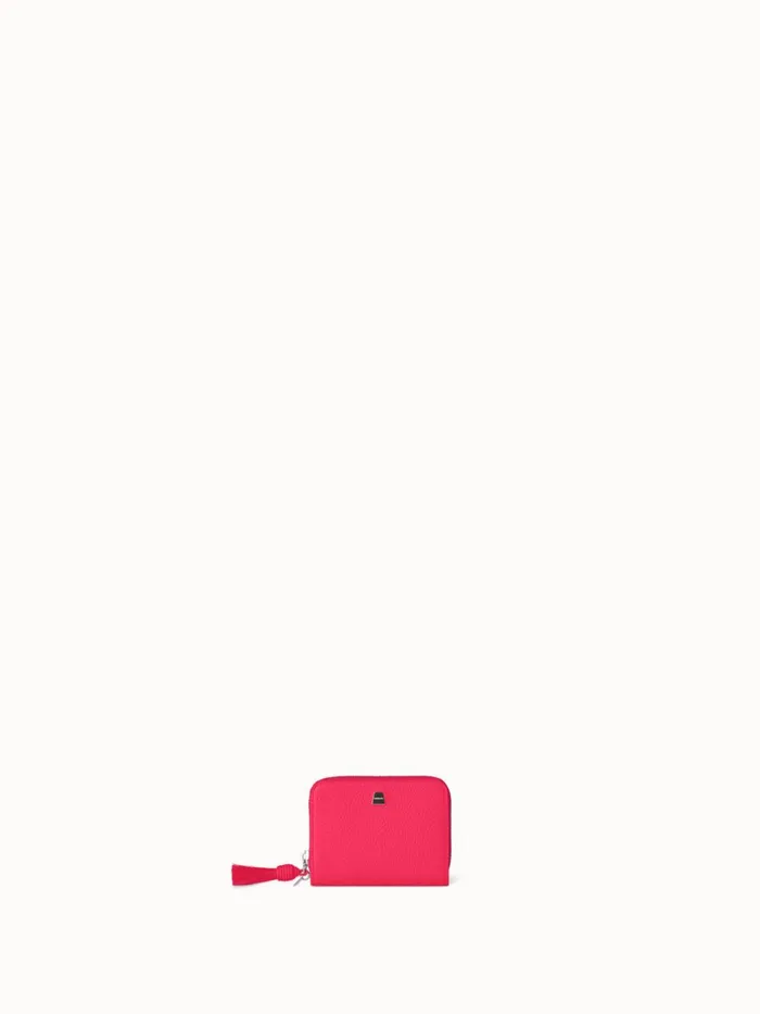 Small Zip Around Wallet In Leather Cardinal Women Akris Wallets