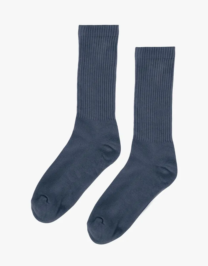 Socks Colorfulstandard Men Organic Active Sock 8211 Petrol Blue