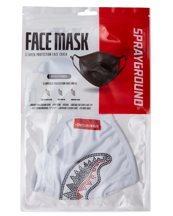 SPRAYGROUND Face Masks TRINITY DIAMOND SHARK WHT POLYESTER FACE MASK 8211 Universal SPRAYGROUND Face Masks TRINITY DIAMOND SHARK WHT POLYESTER FACE MASK 8211 Universal