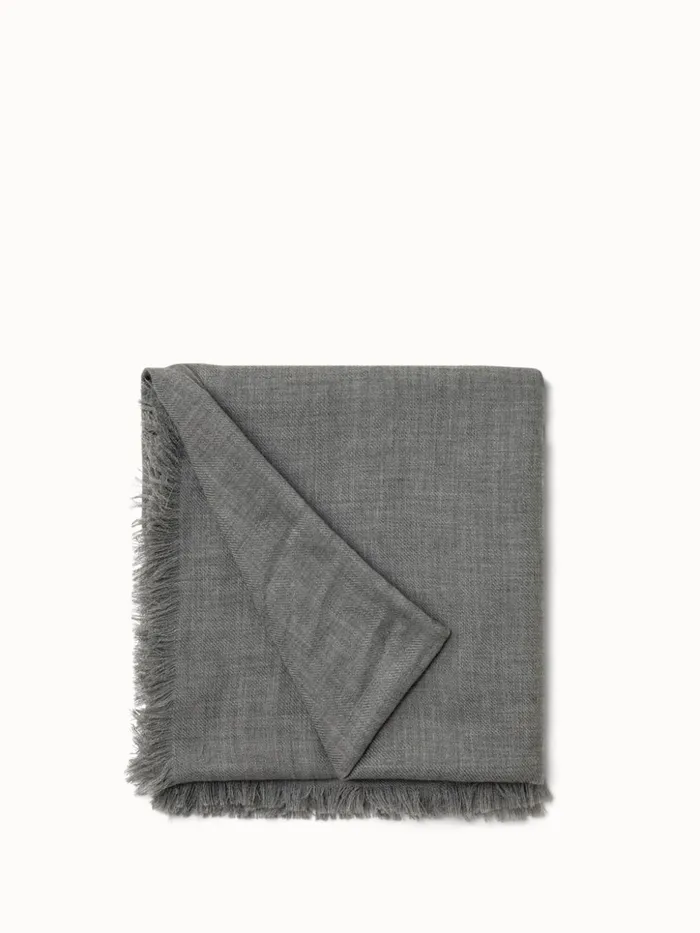 Square Cashmere Scarf Silver Women Akris Cashmere
