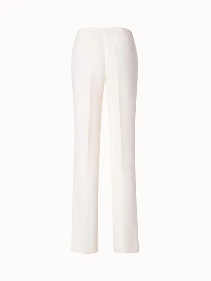 Straight Leg Pants In Wool DoubleFace Offwhite Women Akris Pants