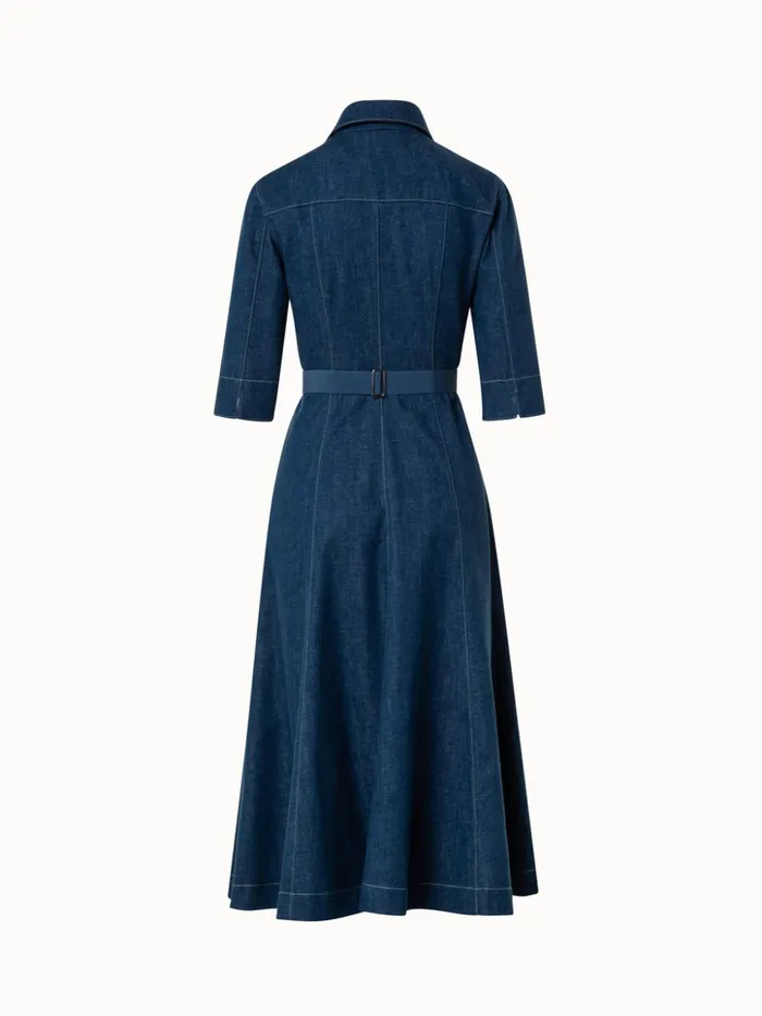 Stretch Denim Midi Dress Denim Women Akris Dresses