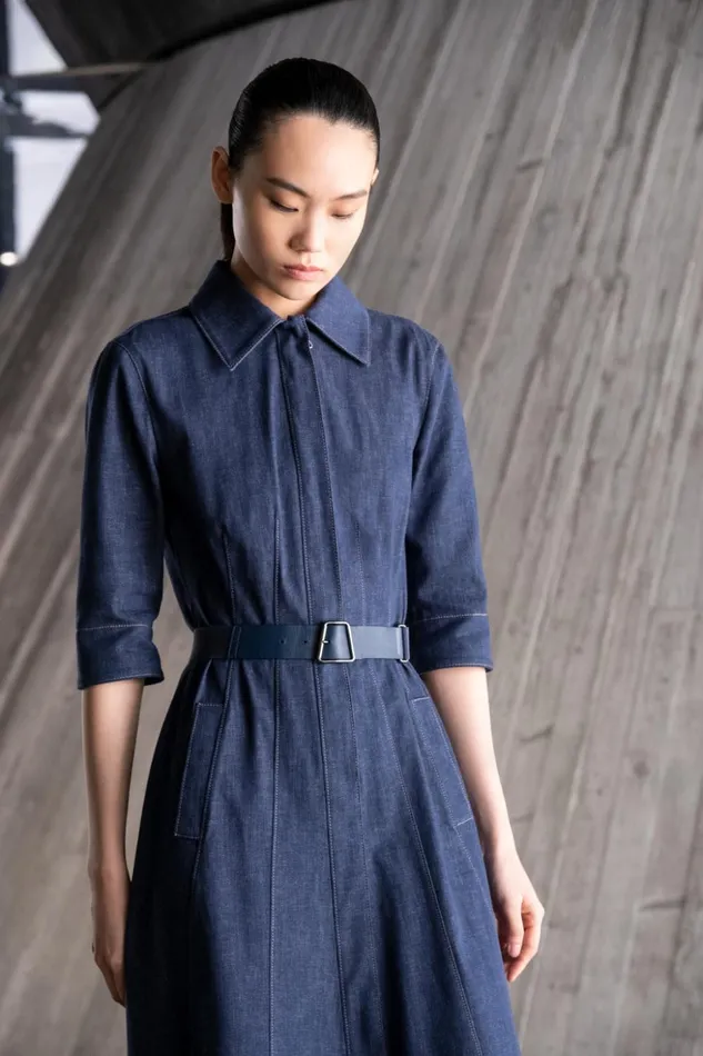 Stretch Denim Midi Dress Denim Women Akris Dresses