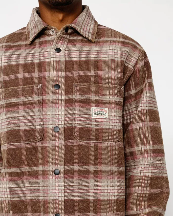 Stussy Shirts HEAVY WASHED PLAID SHIRT Brown 8211 MenWomen