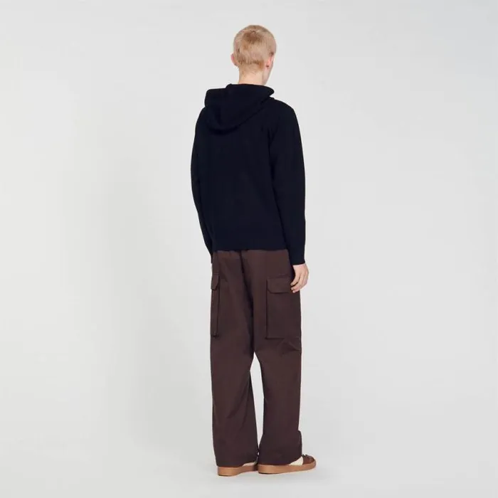 Sweaters and Cardigans Men SANDRO Hoodie Black