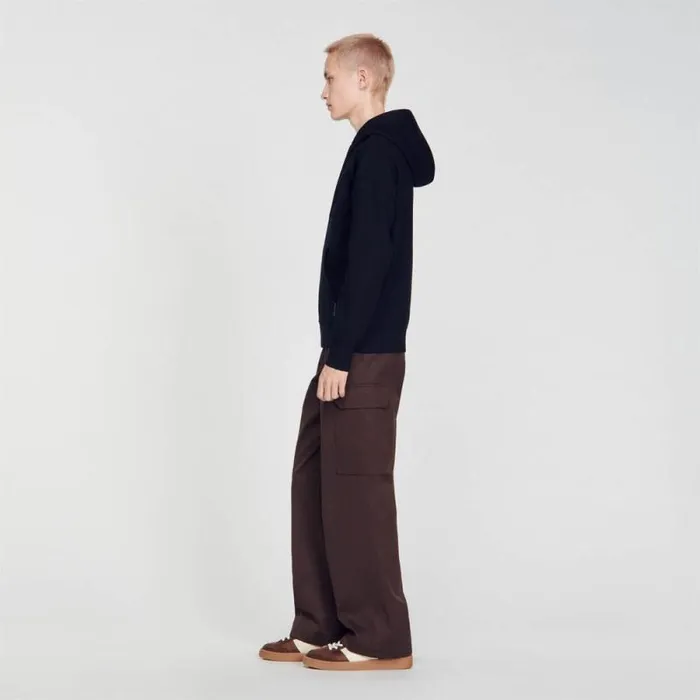 Sweaters and Cardigans Men SANDRO Hoodie Black
