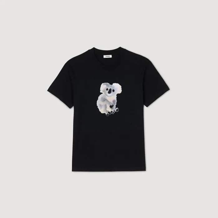Tshirts and Polos Men SANDRO Wild Animals Tshirt Black