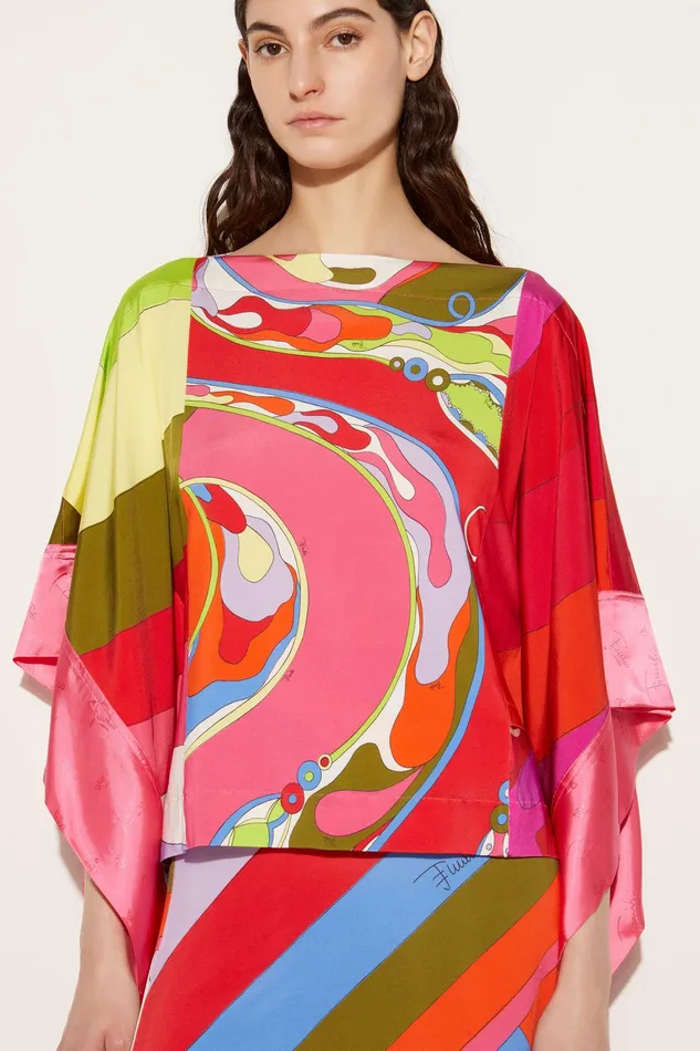 Tops And Shirts Women PUCCI OrchideePrint Kaftan Top