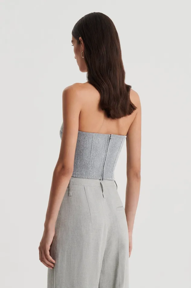 Tops Scanlan Theodore Women TINSEL BUSTIER SILVER