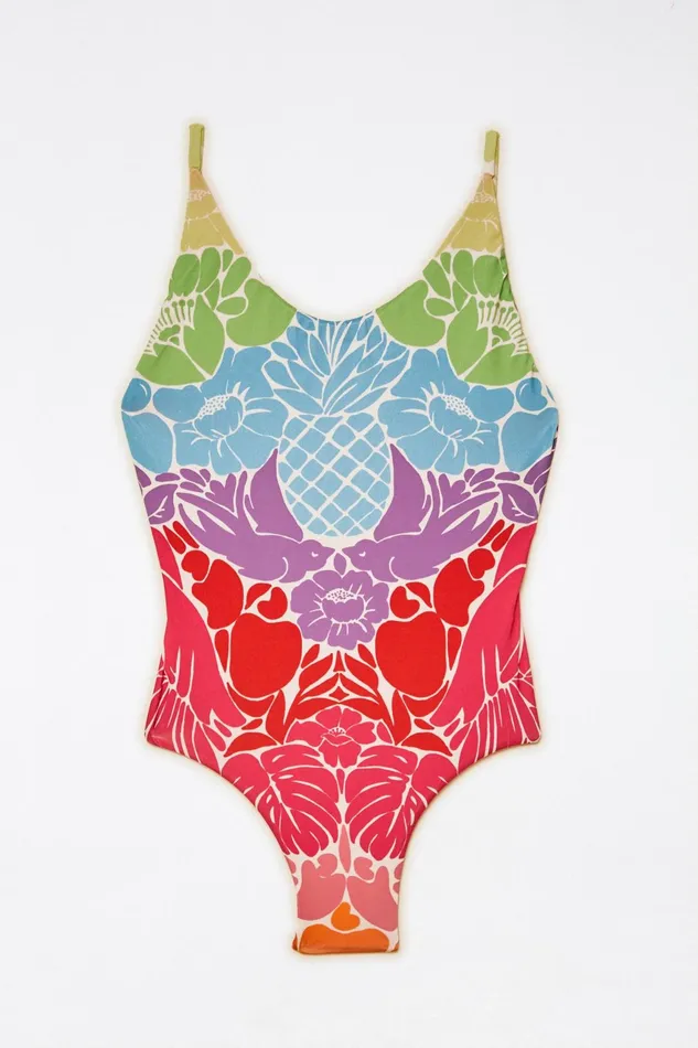 Tropical Graphic One Piece Swimsuit Women Farm Rio OnePiece Swimsuits