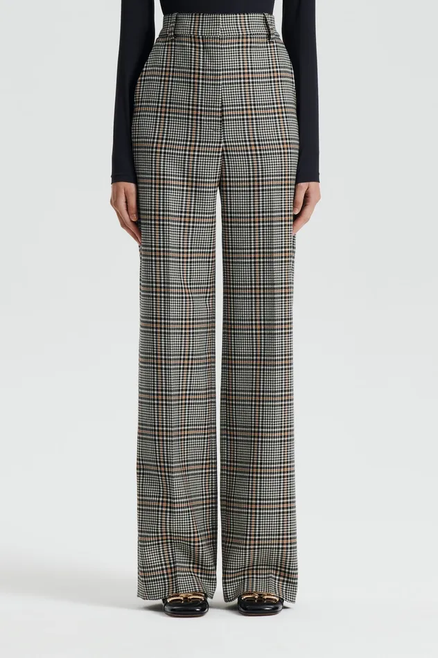 Trousers Scanlan Theodore Women PLAID TROUSER BLACKWHITE Trousers Scanlan Theodore Women PLAID TROUSER BLACKWHITE