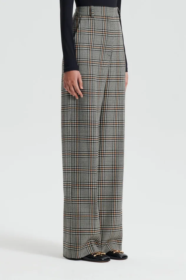 Trousers Scanlan Theodore Women PLAID TROUSER BLACKWHITE Trousers Scanlan Theodore Women PLAID TROUSER BLACKWHITE