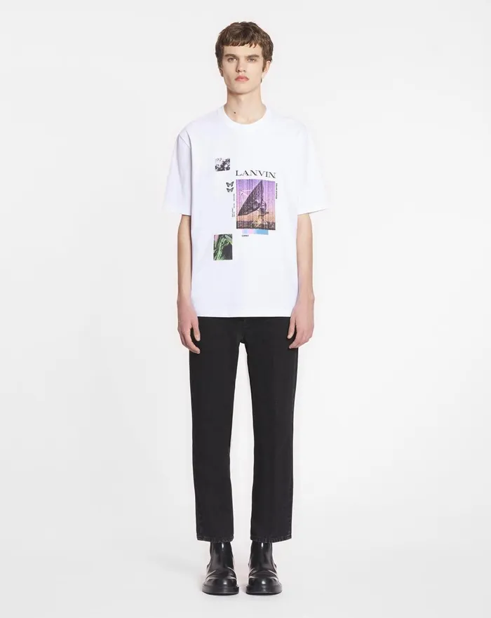 Unisex Printed Tshirt Optic White Men Lanvin Tshirts and Polos Unisex Printed Tshirt Optic White Men Lanvin Tshirts and Polos