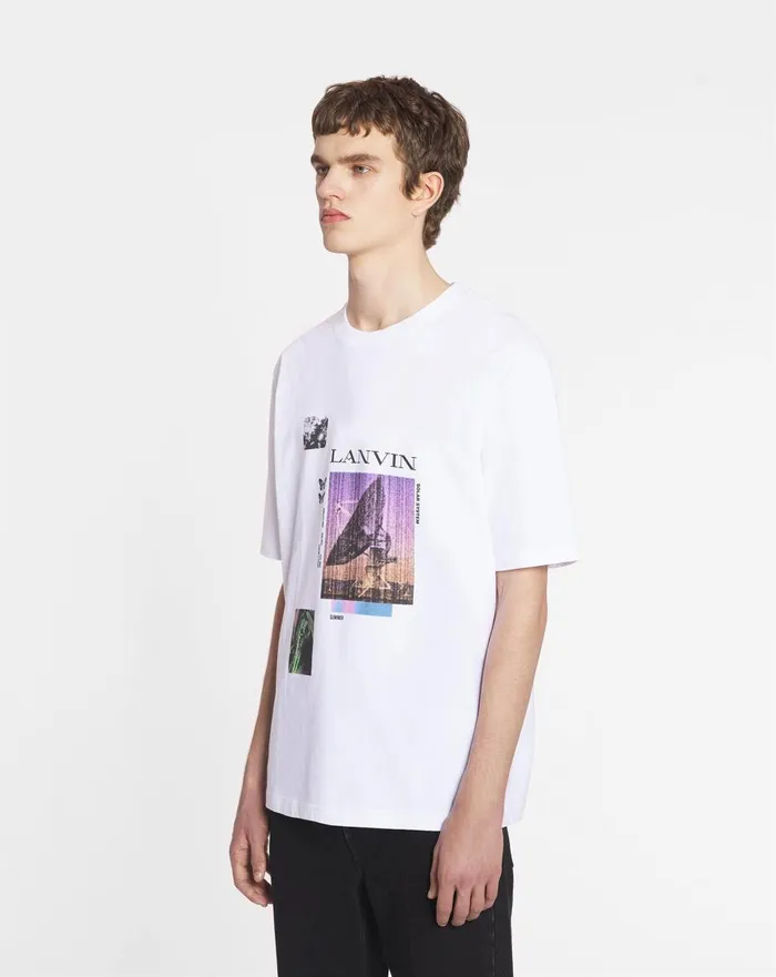 Unisex Printed Tshirt Optic White Men Lanvin Tshirts and Polos Unisex Printed Tshirt Optic White Men Lanvin Tshirts and Polos
