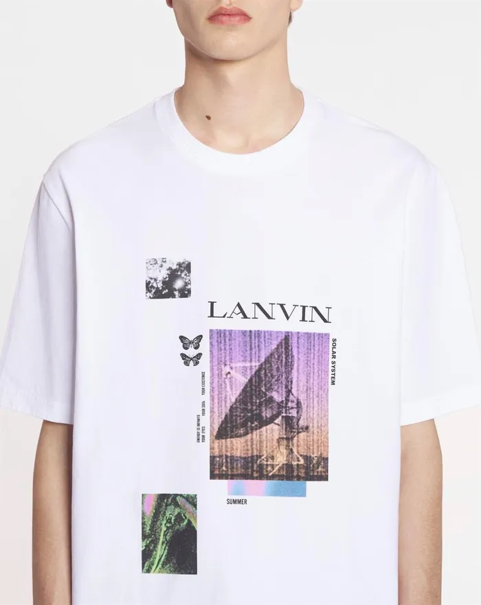 Unisex Printed Tshirt Optic White Men Lanvin Tshirts and Polos Unisex Printed Tshirt Optic White Men Lanvin Tshirts and Polos