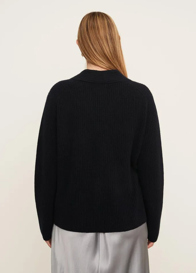 Vince Extended Sizes Women Ribbed Cardigan Coastal Blue