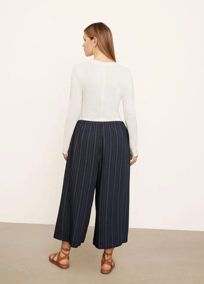 Vince Pants and Shorts Women TieFront Striped Culotte Coastal Blue
