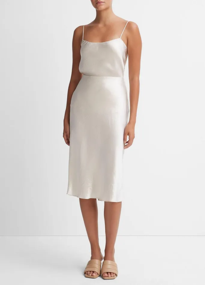 Vince Skirts Women Satin Slip Skirt Champagne