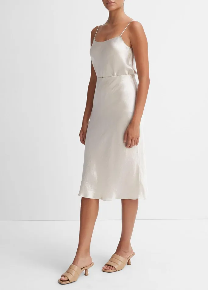 Vince Skirts Women Satin Slip Skirt Champagne