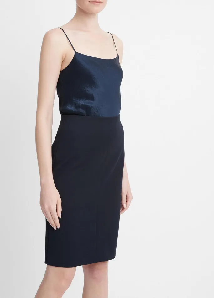 Vince Skirts Women SeamedFront Pencil Skirt Coastal Blue