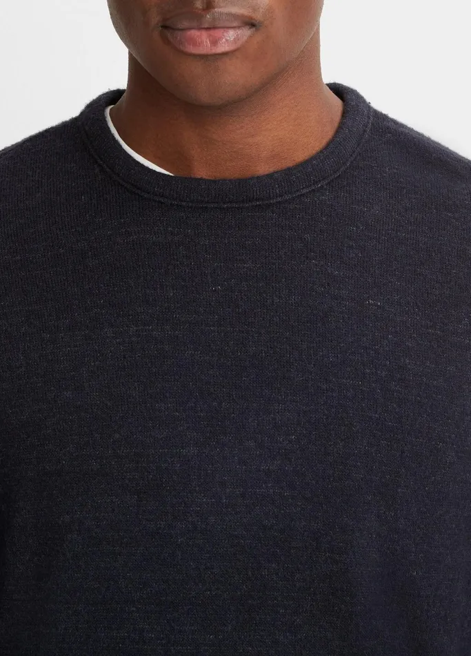 Vince TShirts and Polos Men Drapey LongSleeve Crew Neck Pullover Heather Coastal Blue