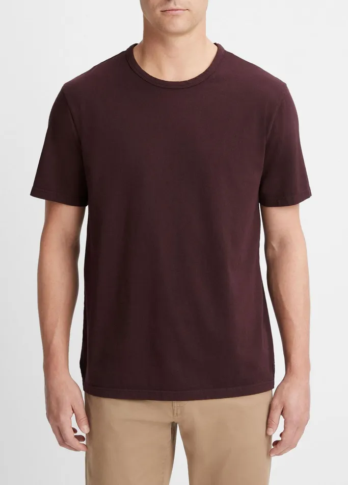 Vince TShirts and Polos Men Garment Dye ShortSleeve Crew Neck TShirt Washed Pinot Vino
