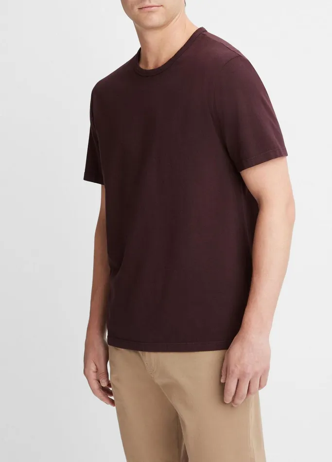 Vince TShirts and Polos Men Garment Dye ShortSleeve Crew Neck TShirt Washed Pinot Vino