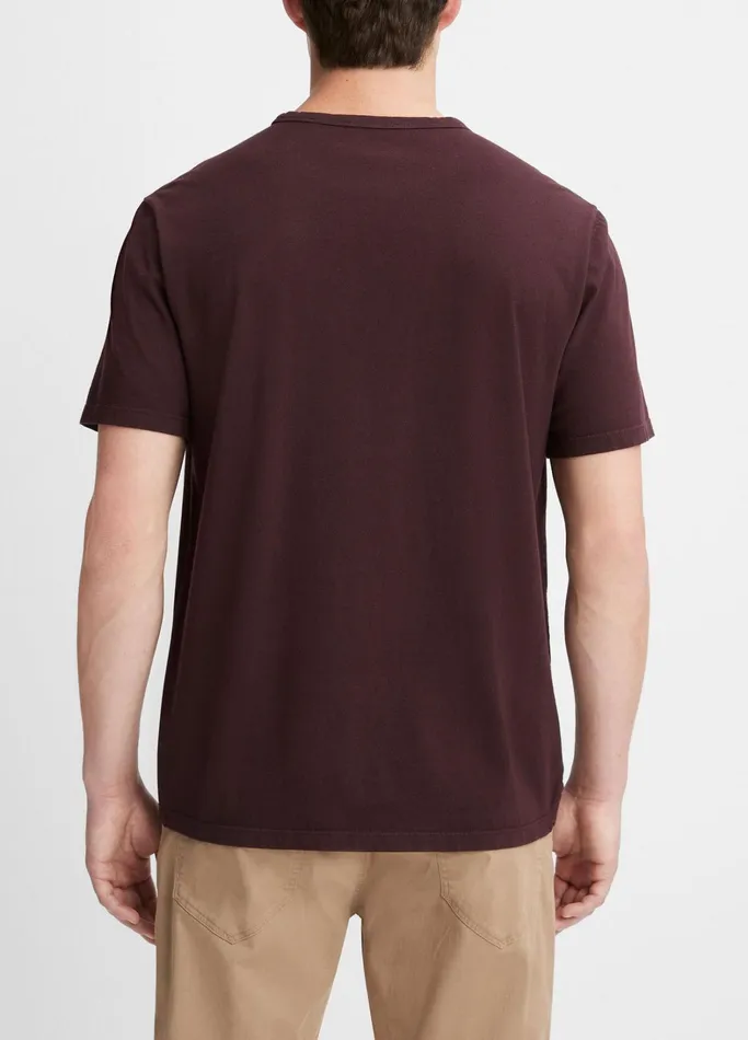 Vince TShirts and Polos Men Garment Dye ShortSleeve Crew Neck TShirt Washed Pinot Vino