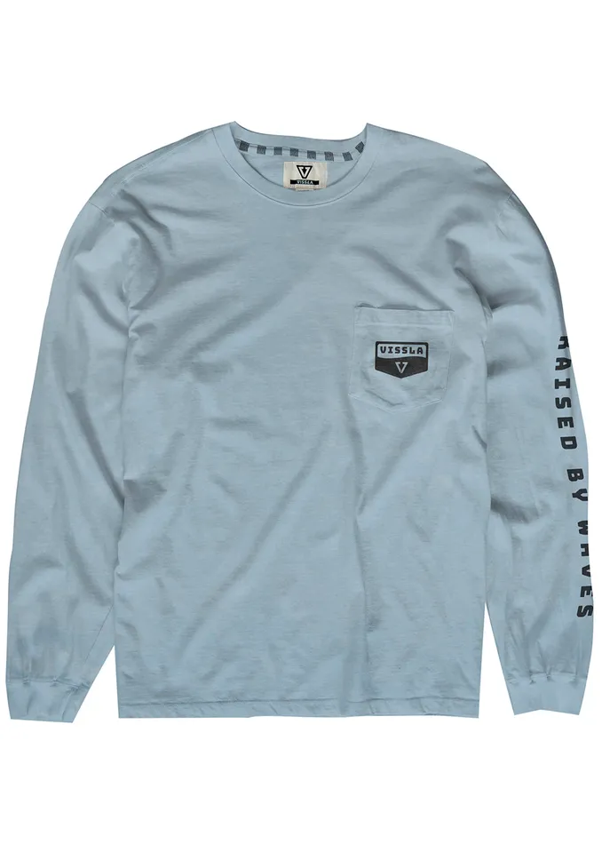 Wavy Ls Pkt Tee Ice Blue Long Sleeve Tees Vissla Men Wavy Ls Pkt Tee Ice Blue Long Sleeve Tees Vissla Men