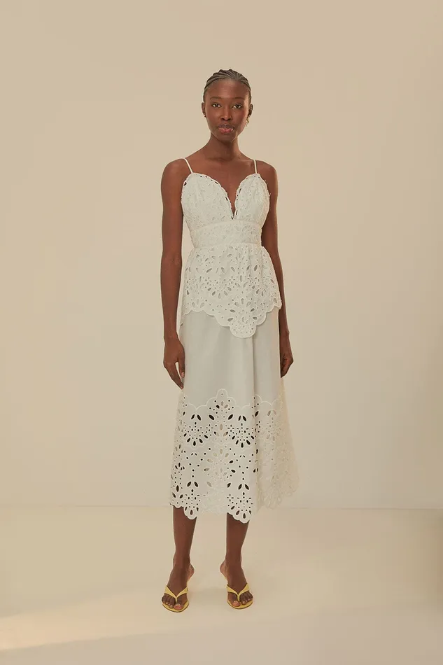 White Laise Sleeveless Maxi Dress Women Farm Rio Maxi Dresses