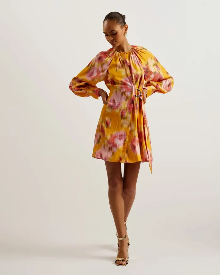 Women AKEMI 8211 Printed Wrap Front Mini Dress Orange Ted Baker Dresses Women AKEMI 8211 Printed Wrap Front Mini Dress Orange Ted Baker Dresses