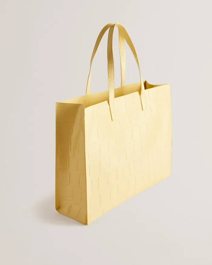 Women ALLICON 8211 Mock Croc Icon Tote Bag Light Yellow Ted Baker Tote Bags Women ALLICON 8211 Mock Croc Icon Tote Bag Light Yellow Ted Baker Tote Bags