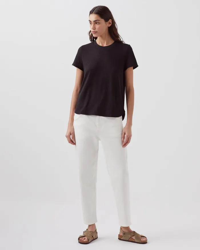Women Amandine 8211 Linen Round Neck TShirt Black Beauty Comptoir Des Cotonniers TShirts Women Amandine 8211 Linen Round Neck TShirt Black Beauty Comptoir Des Cotonniers TShirts