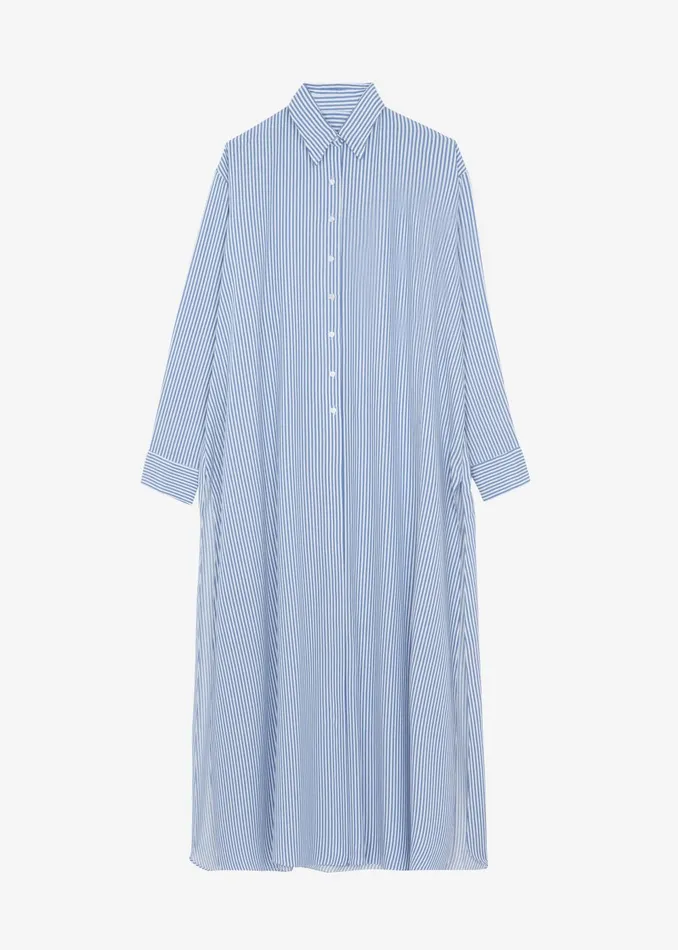 Women Avery Fluid Shirt Dress 8211 WhiteBlue Stripe The Frankie Shop Dresses