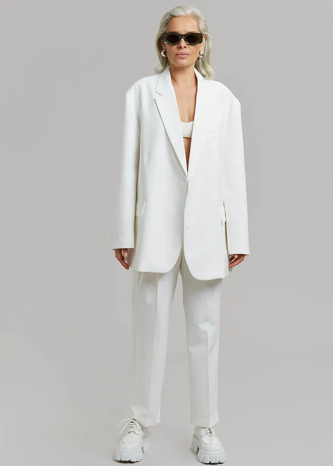 Women Bea Blazer 8211 White The Frankie Shop Outerwear