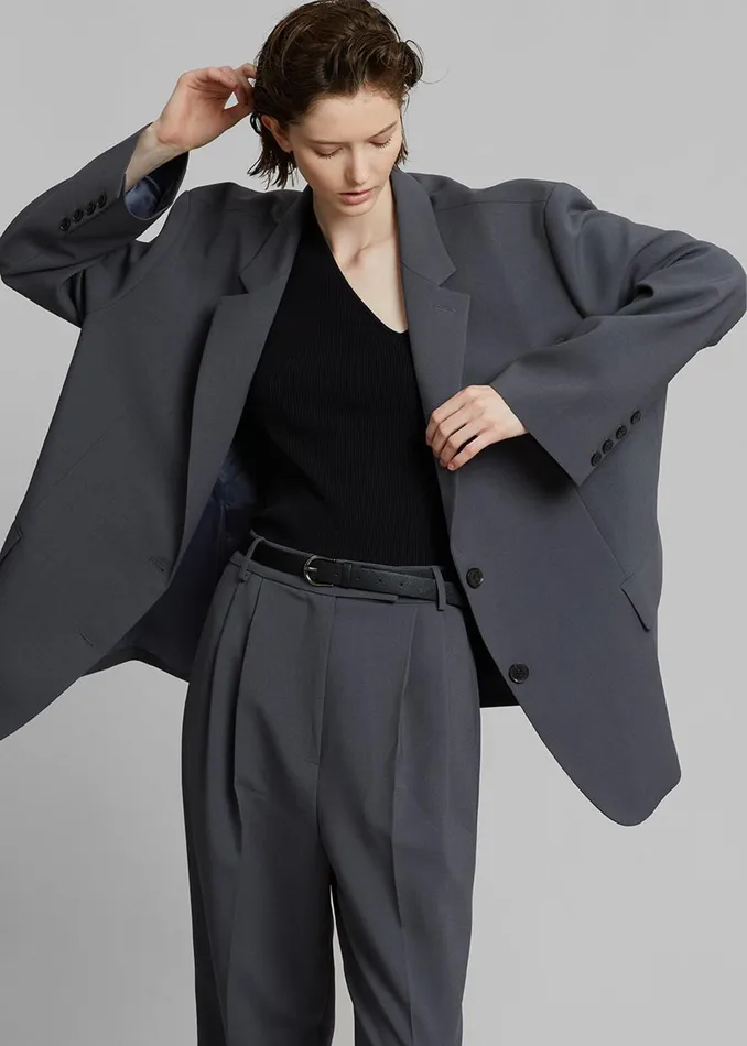 Women Bea Suit Pants 8211 Charcoal The Frankie Shop Bottoms