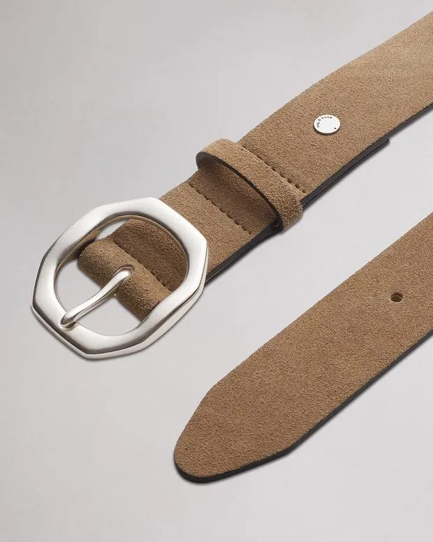Women Belts Rag and Bone Audrey Leather Belt Camel Suede