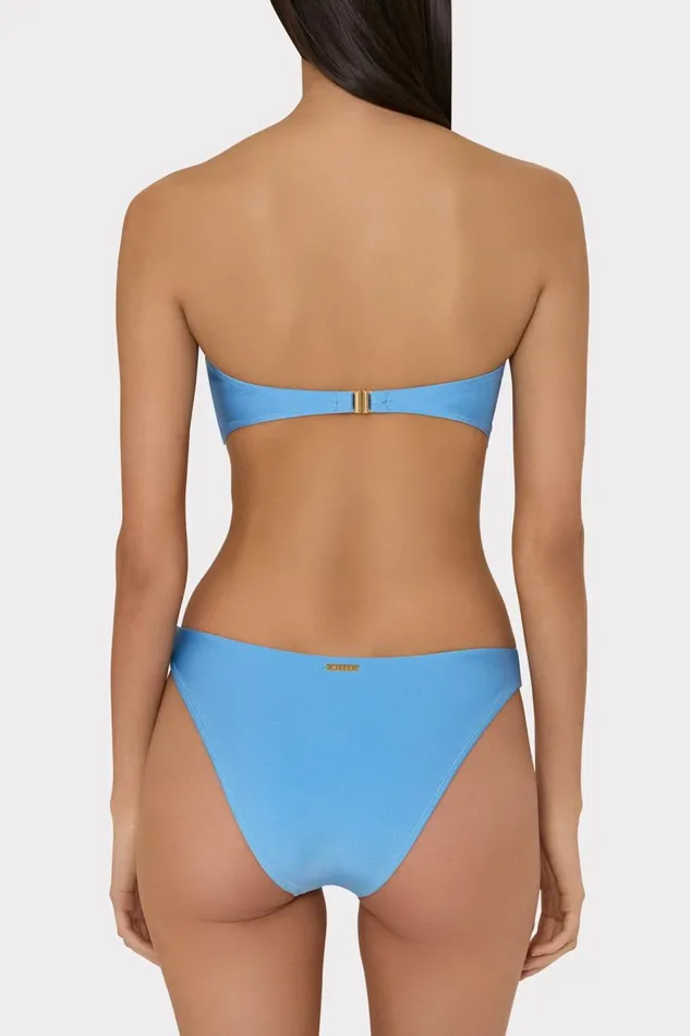Women Bikinis Milly Gloss Twist Bandeau Top Mineral Blue Women Bikinis Milly Gloss Twist Bandeau Top Mineral Blue