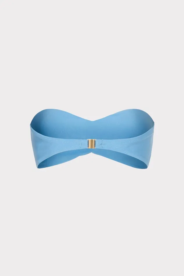 Women Bikinis Milly Gloss Twist Bandeau Top Mineral Blue Women Bikinis Milly Gloss Twist Bandeau Top Mineral Blue